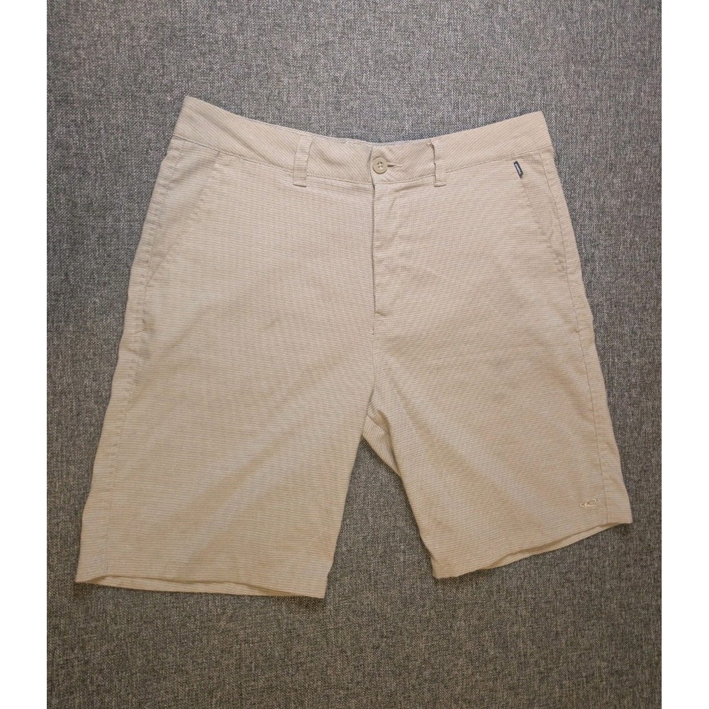 Oneill Shorts Beige Heathered Chino Shorts Flat Front Walkshorts Casual Size 34